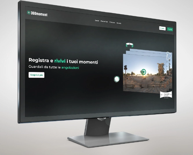 Realizzazione sito web per azienda 360Moment. Il sito web responsive creato rispecchia le idee innovative di 360Moment.